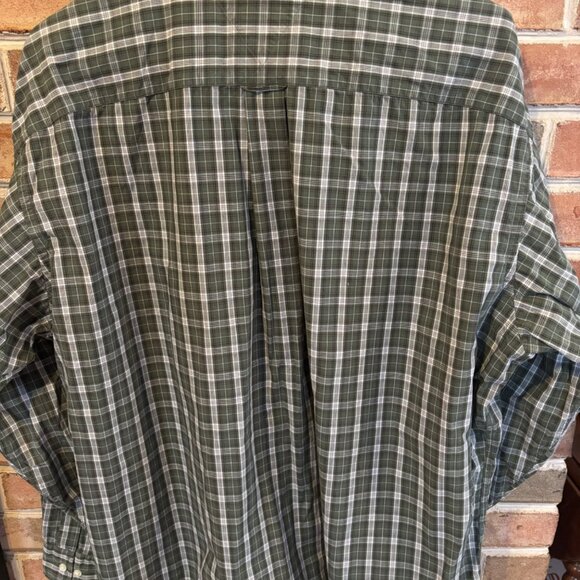 Tommy Hilfiger Mens Weekend Classics Green Plaid Button-Down Shirt Sz 17.5 Y2K - Picture 4 of 6